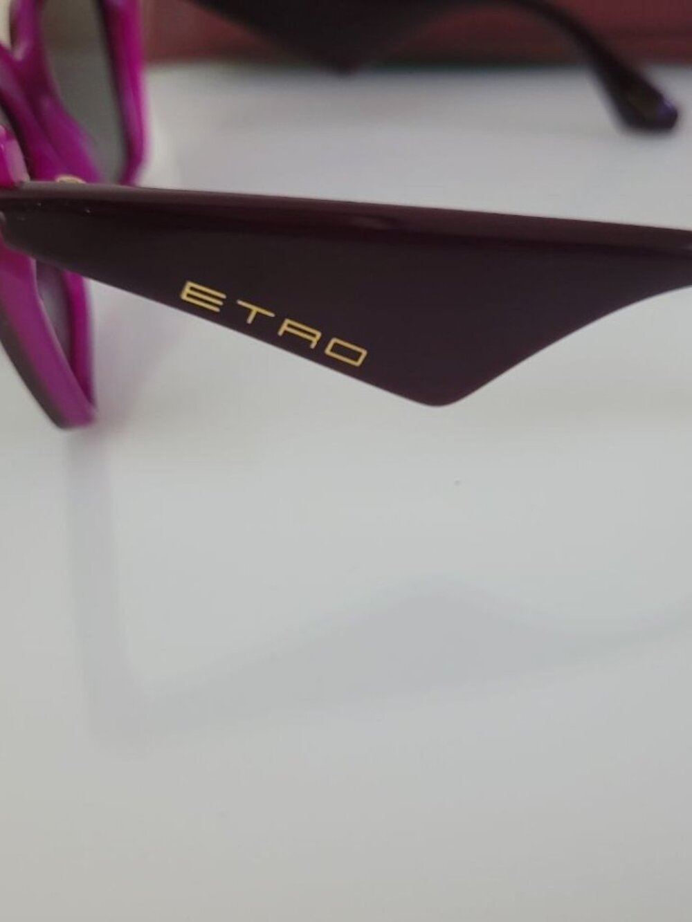 ETRO Tailoring Burgundy Oversized Sunglasses w/ Case Made in Italy - Picture 6 of 7